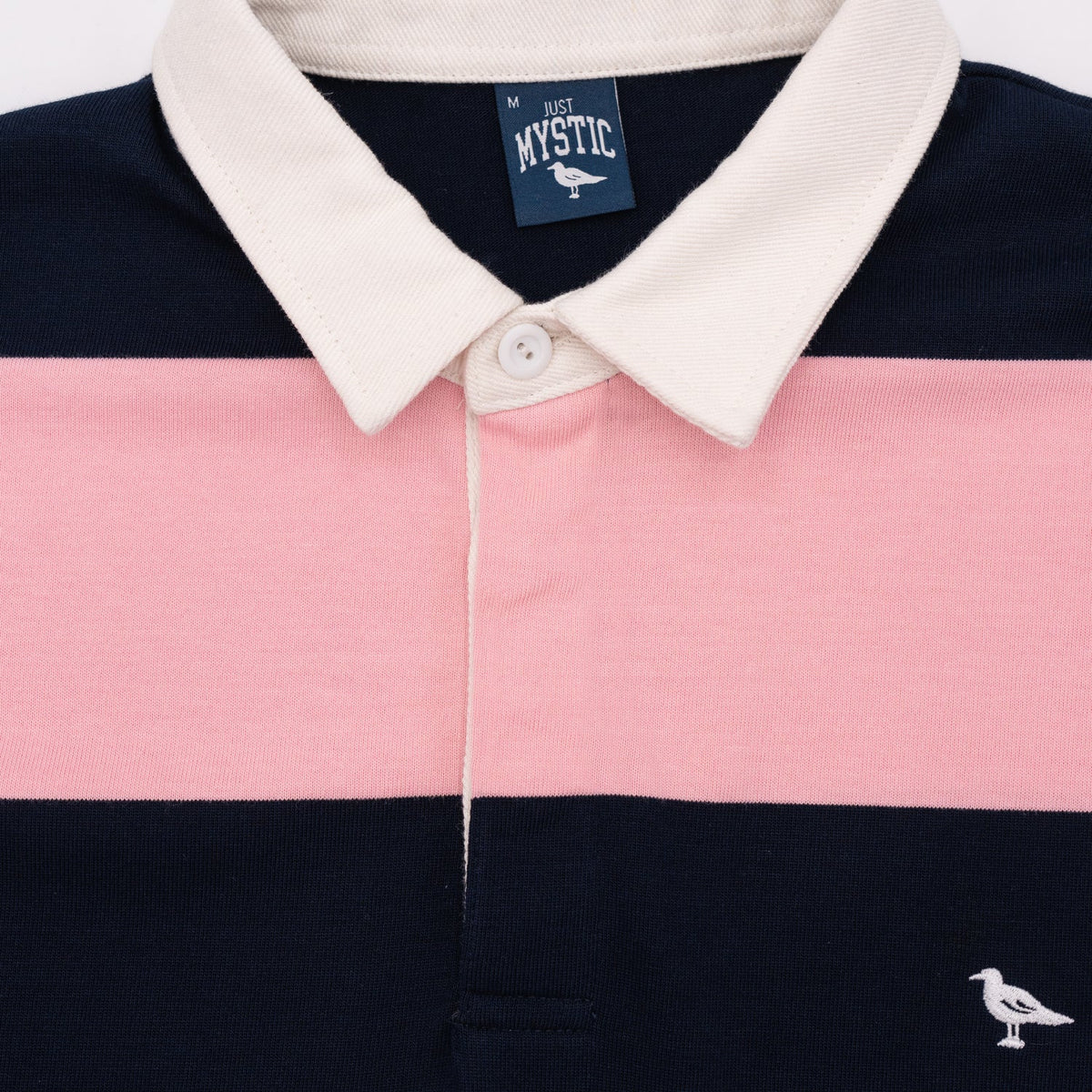 Classic Striped Rugby Shirt in Pink and Navy