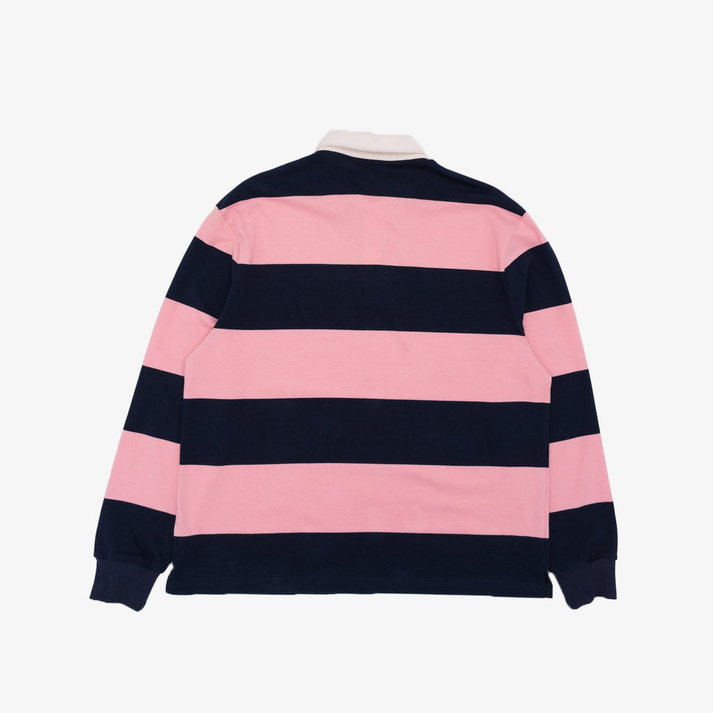 Classic Striped Rugby Shirt in Pink and Navy