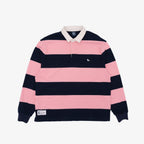 Classic Striped Rugby Shirt in Pink and Navy