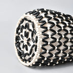 Women Woven Hand Bag Exquisite Design Hollow-out Wooden Bead Tote Bucket Shoulder Bag Female Handmade Beaded Handbag