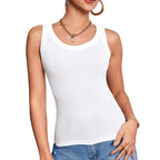 1/3 Pcs Ladies Solid \ Suspender Vest Sexy Round Neck Sleeveless T-shirt Comfortable And Fashionable Women And Teenagers Vest