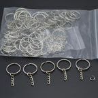 Silver Plated Metal Blank Keyring Keychain Split Ring Keyfob Key Holder Rings Women Men DIY Key Chains Key Ring Accessories