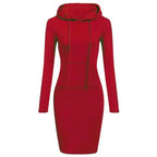 Ladies Autumn Attire Women's Hooded Dresses Hoodie - Style Sweatshirt Dresses for Women Tops in Ladies Clothing