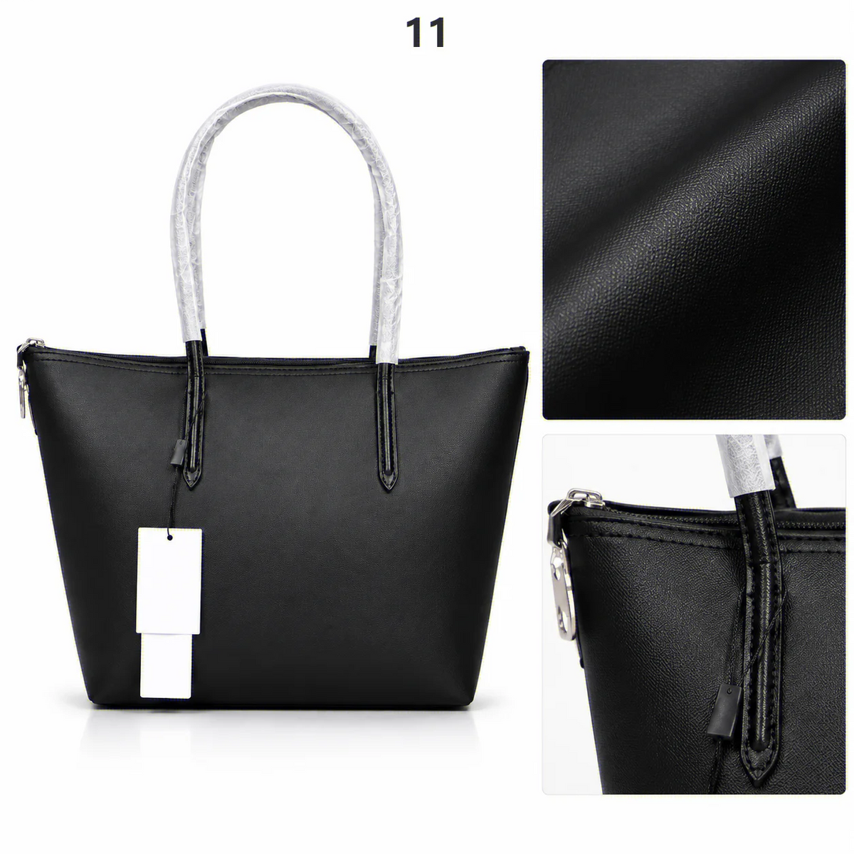 HTMCK Women Large Capacity Tote Bag, Waterproof PU Simple Solid Color Shoulder Handbag, Casual Commuter Shopping Travel Bag