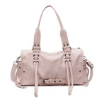 Retro Motorcycle Handbag Women Horizontal Tote Storage Tassel Design Pillow Shoulder Bag Trendy Large Capacity Soft Underarm Bag