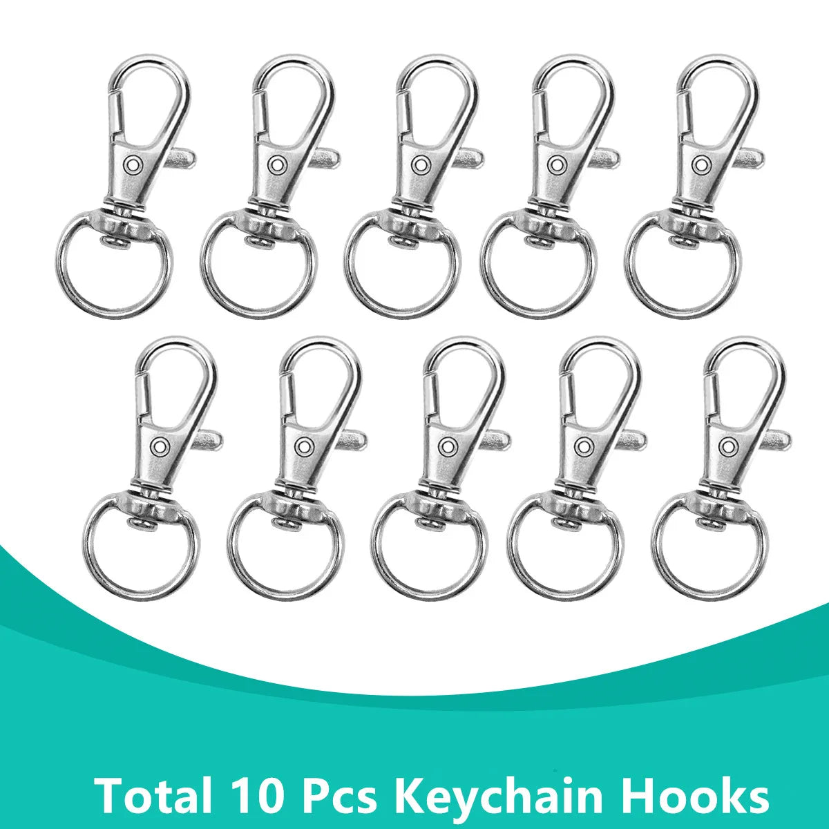 20pcs Swivel Lobster Clasp with Key Ring 10pcs Key Chain 10pcs Key Ring Lanyard Clip Keychains Decoration DIY Crafts 32mm/1.25in