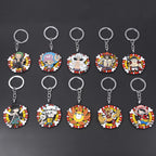 One Piece Luffy Straw Hat Keychain Rotatable Zoro Skull Metal Pendant Role-Playing Decorative Accessories Fan Jewelry Gift