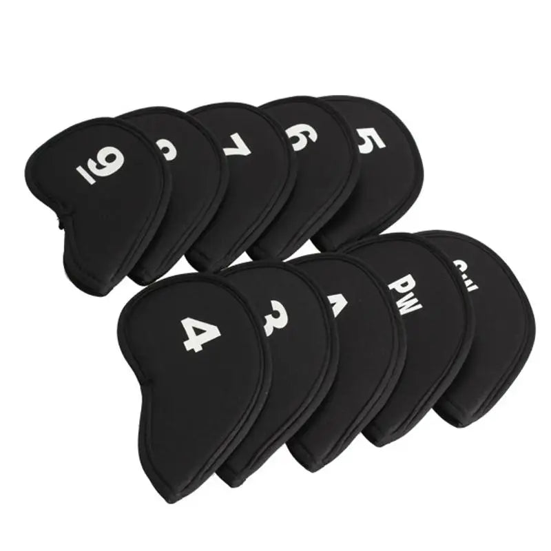 10Pcs/Set Golf Head Covers For Iron Golf Club Protective Black/Red/Blue Golf Club Iron Head Protector Golf Accessories