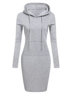 Ladies Autumn Attire Women's Hooded Dresses Hoodie - Style Sweatshirt Dresses for Women Tops in Ladies Clothing