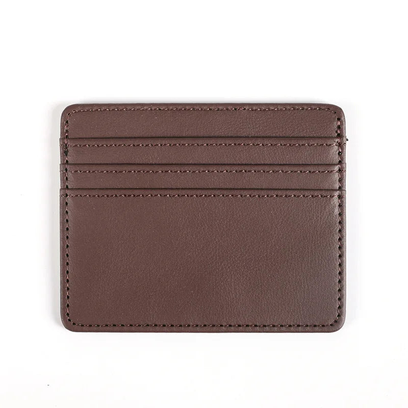 PU Leather ID Card Case - Slim Multi-Slot Holder for Bank/Credit Cards