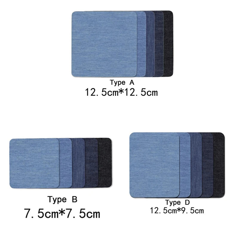 Denim Patches DIY Iron On Denim Elbow Patches Repair Pants For Jean Clothing Pants Badges Apparel Sewing Fabric NEW