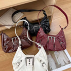 Retro Y2K  Pleated Hobo Shoulder Bag for Women Hot Selling Maillard Style Underarm Bag Clutch Handbags for Travel Work Shopping