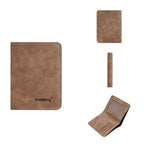 Thin Sanded Leather Multi-Card Driver's License Card Holder Simple Casual New Business Multi-Function Bifold Men's Short Wallet