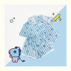 BT21 Sleepwear, Home Wear, Casual Wear, Short Sleeved T-Shirt, Shorts Two-Piece Set for Men and Women in Summer