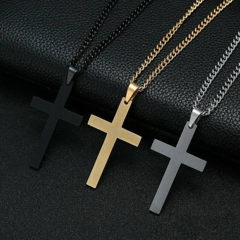 New Christian Cross Pendant Necklace For Men's Necklace Fashion Metal Religious Pendant Women Party Jewelry Accessories