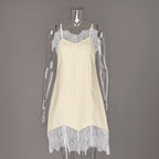 Linad Sexy Lace Spaghetti Strap Short Dress Summer Street Chic Cotton Straight Dresses Women Casual Sleeveless Dress Female 2025