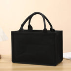 Homefish Leisure thickened handheld canvas tote bag black three-dimensional large-capacity simple shopping bag handbags