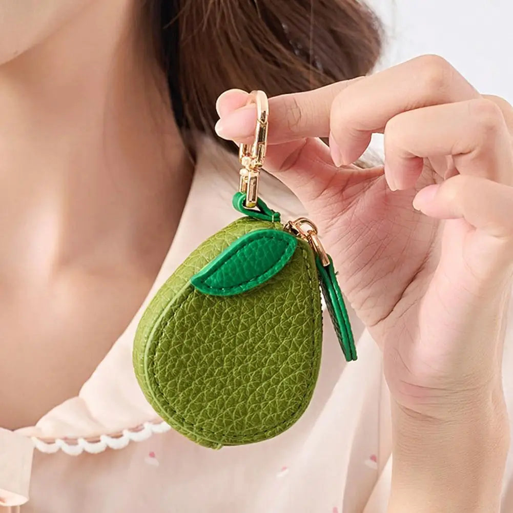 Fruit Coin Purse Cherry Blueberry Design Fruit Charm Coin Purse Cute PU Leather Pendant Keychain Earphone Bag Mini Storage Bag