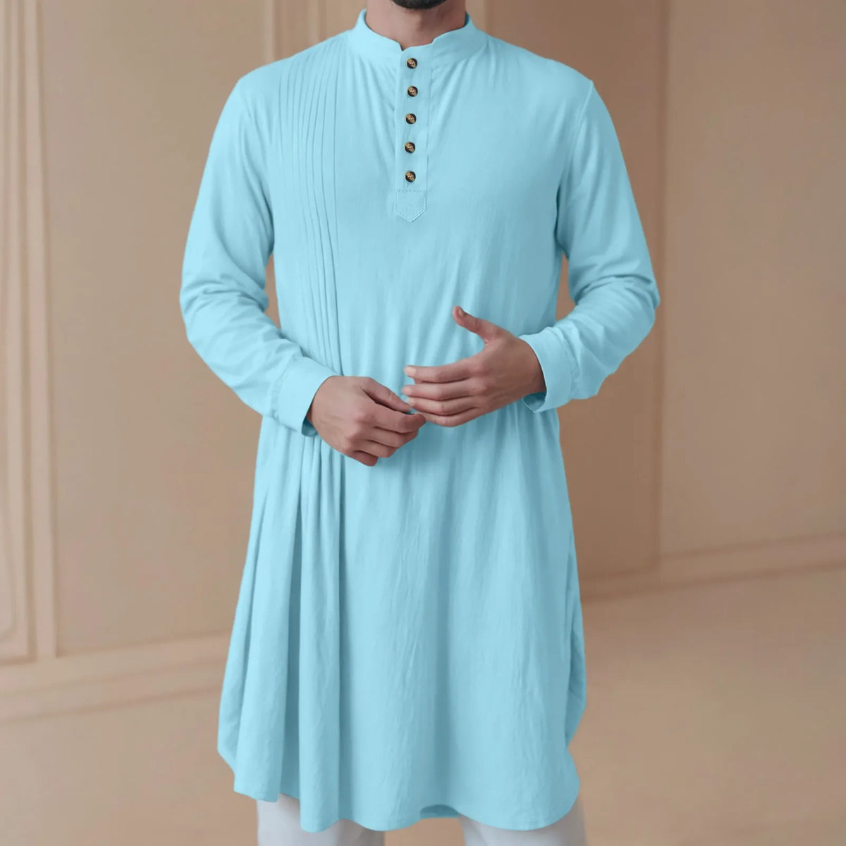 Men'S New Muslim Middle Arabic Men'S Button Down Cotton And Linen Shirts Muslim Robes Stylis Male Clothes Stylis Male Clothes