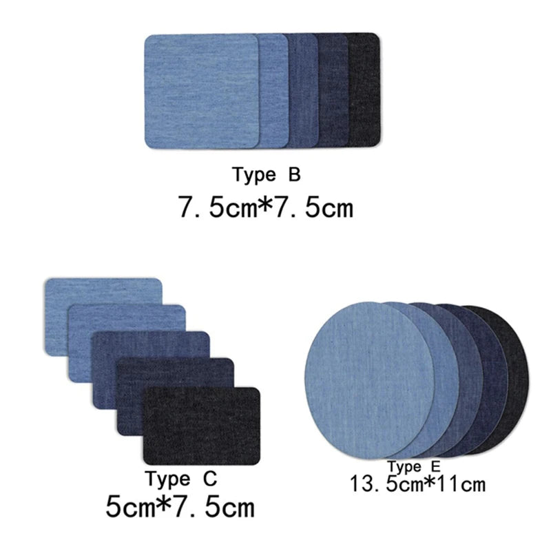Denim Patches DIY Iron On Denim Elbow Patches Repair Pants For Jean Clothing Pants Badges Apparel Sewing Fabric NEW