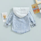 2022-06-23 Lioraitiin 0-5Years Toddler Boys Spring Autumn Coat Long Sleeve Button Down Patchwork Hooded Jackets