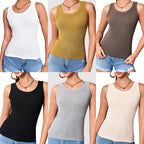 1/3 Pcs Ladies Solid \ Suspender Vest Sexy Round Neck Sleeveless T-shirt Comfortable And Fashionable Women And Teenagers Vest