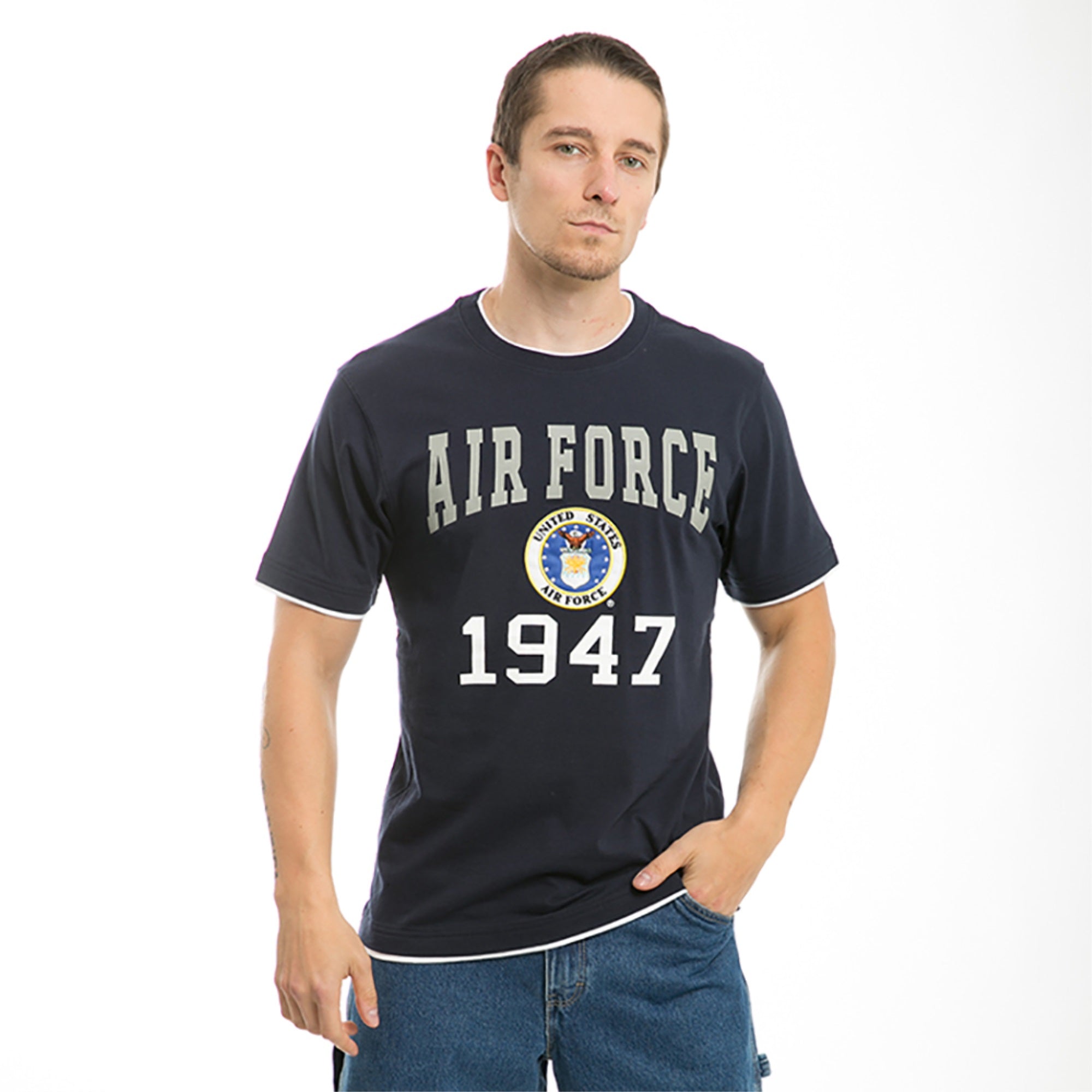 Pitch Double Layer Tee, AirForce,Nvy, M