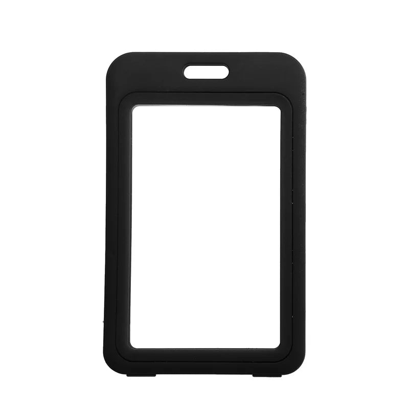 Plastic Vertical Card Bag, Black Id Card, Credit Card, Key Card Protection Cover Vertical Card Holder With Double-Sided Hard