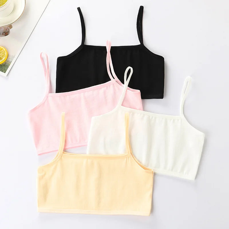 4 Pcs/Lot Girls Brassiere Cotton Underwear Back Buckle Design Adolescent Girls Training Bras Breathable Teenage Girl Tops Bra