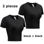 Women's Compression Shirt Short Sleeve Athletic Yoga Running T-Shirt Summer Gym Workout Quick Dry Stretchy Tees Tops Baselayer