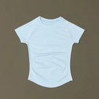 Women Sports T-Shirt Round Neck Short Sleeve Breathable Stretchy Tops Gym Fitness Yoga Running Workout Casual Athletic Shirts