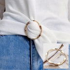5pcs Simple Fashion Metal Buckles Adjustable T-Shirt Corner Knot Buckles and Scarf Decor Fasteners for Women Stylish Accessories