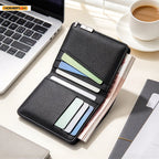 HOMEFISH Men Ultra Thin Vertical Mini Wallet Multi Card Slots Credit Card Holder Compact Short Purse Daily Carry