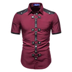 Men's Short Sleeved Shirt Costume Nightclub Cosplay Men's cotton shirt