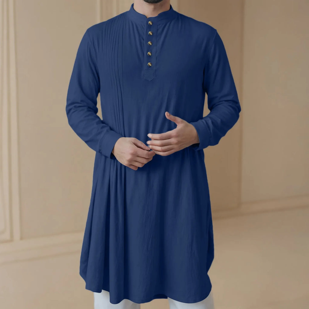Men'S New Muslim Middle Arabic Men'S Button Down Cotton And Linen Shirts Muslim Robes Stylis Male Clothes Stylis Male Clothes