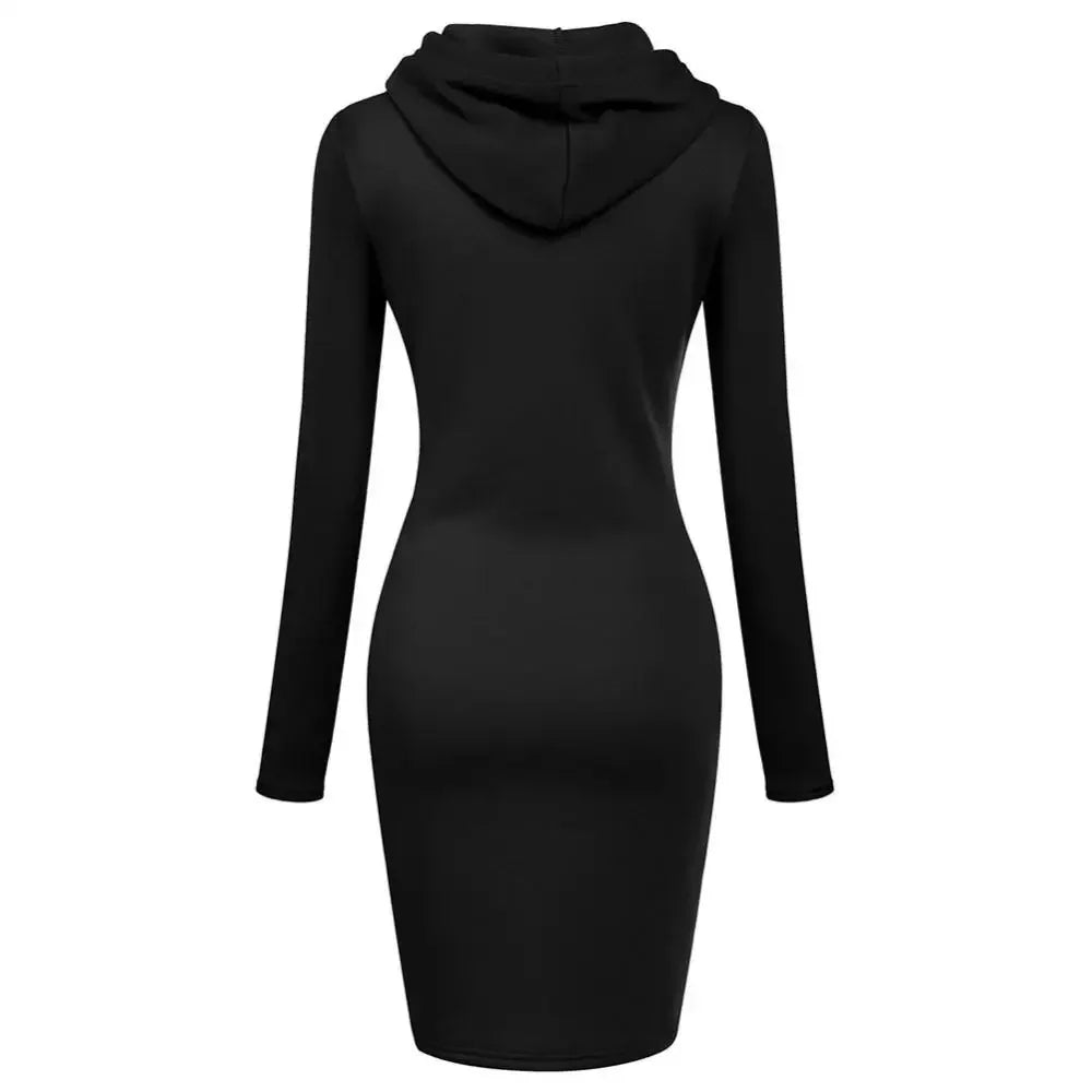 Ladies Autumn Attire Women's Hooded Dresses Hoodie - Style Sweatshirt Dresses for Women Tops in Ladies Clothing