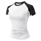 Women's Compression Shirt Short Sleeve Athletic Yoga Running T-Shirt Summer Gym Workout Quick Dry Stretchy Tees Tops Baselayer