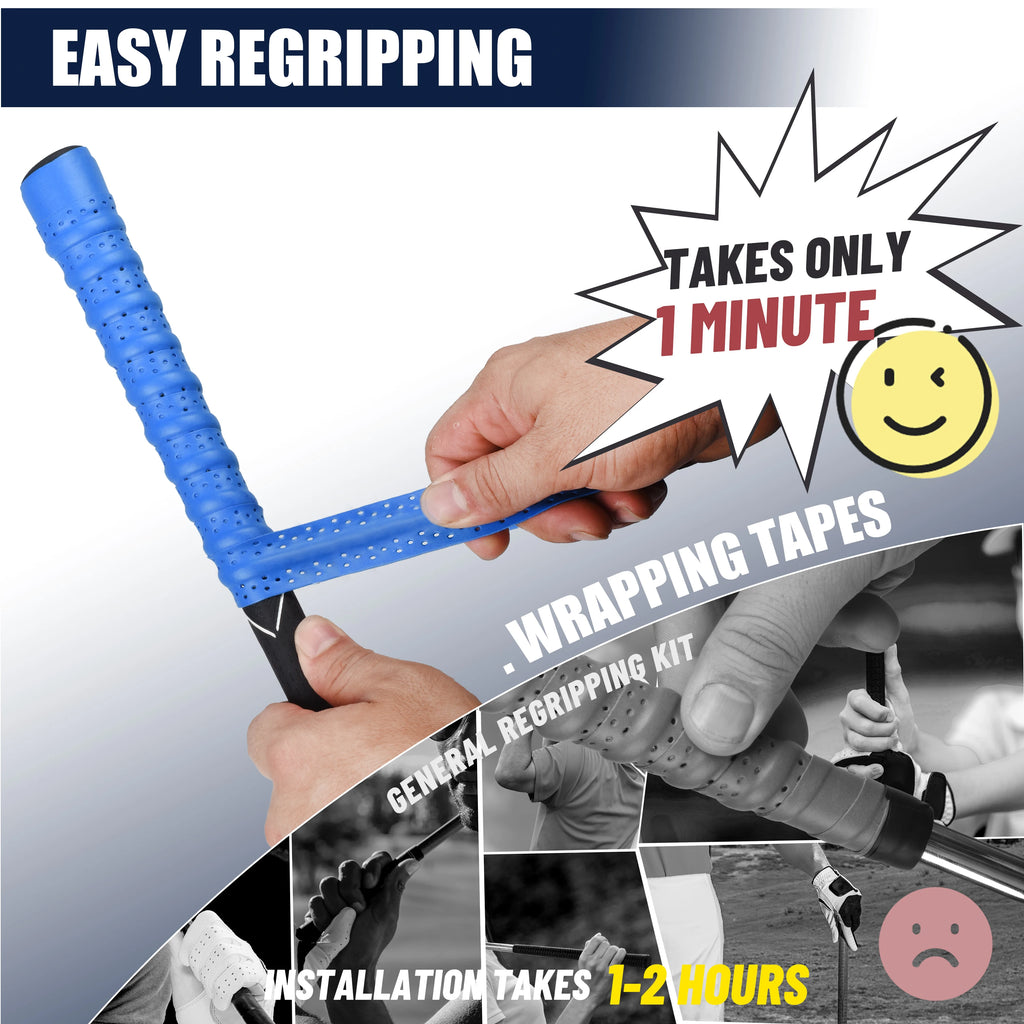 Golf Club Grip Tape Golf Grip Wrapping Tapes Non-slip Sweatproof PU Wrapping Quick Replacement Golf Club Grip Solution