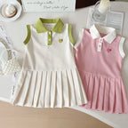 Children Dress Spring Summer Turn-Down Collar Kids Clothes Fashion Toddler Baby Girls Clothing Summer Dress Girl Clothes