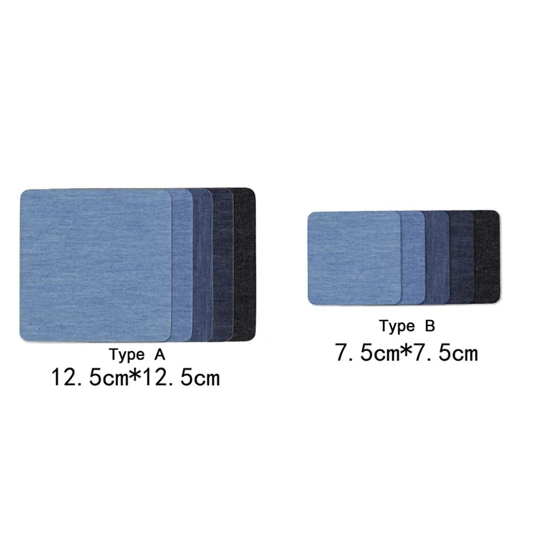 Denim Patches DIY Iron On Denim Elbow Patches Repair Pants For Jean Clothing Pants Badges Apparel Sewing Fabric NEW