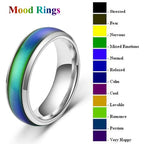 1pc Stainless Steel Mood Ring Changing Color Rings Emotion Feeling Temperature Ring For Women Men Couples Rings Fashion Jewelry