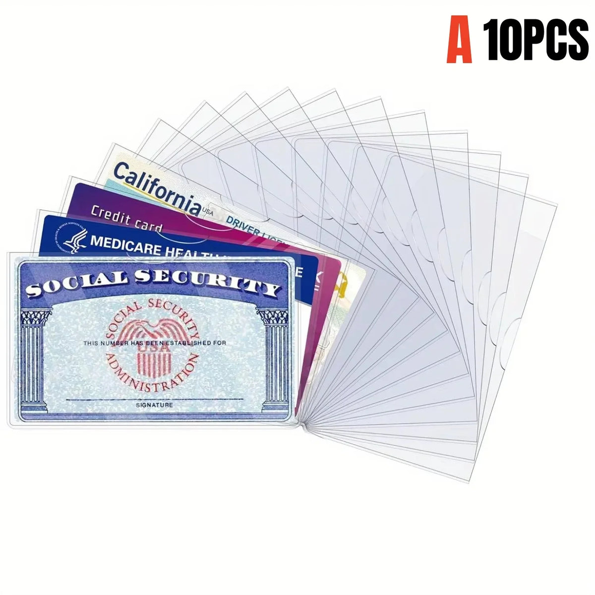 8/10/20PCS PVC Card Protective Cover, Card Holders Sleeves, Suitable For Social Security, Medical Insurance, and Credit Cards