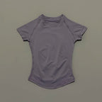 Women Sports T-Shirt Round Neck Short Sleeve Breathable Stretchy Tops Gym Fitness Yoga Running Workout Casual Athletic Shirts