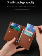 Homefish Solid Color PU Leather Women Short Wallet, Ultra Thin Button Purse, Simple Credit Card Holder Coin Pocket for Ladies