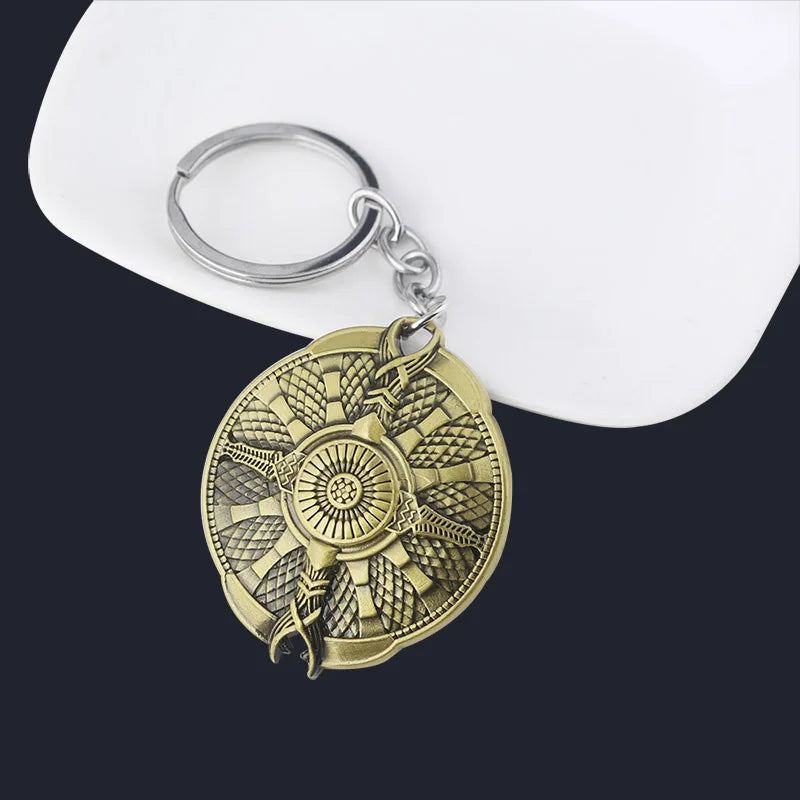 New God of War 5 Ragnarok Keychain Thor's Hammer Mjolnir Key Chain Levitan's Axe Keyring Blades of Exile Chaos Game Accessories