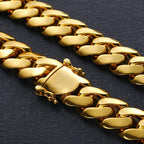 New Hip Hop Jewelry 20mm Heavy Luxury 18K Real Gold Plated Custom Solid Cuban Miami Cuban Link Chain Necklace For Men Wholesale
