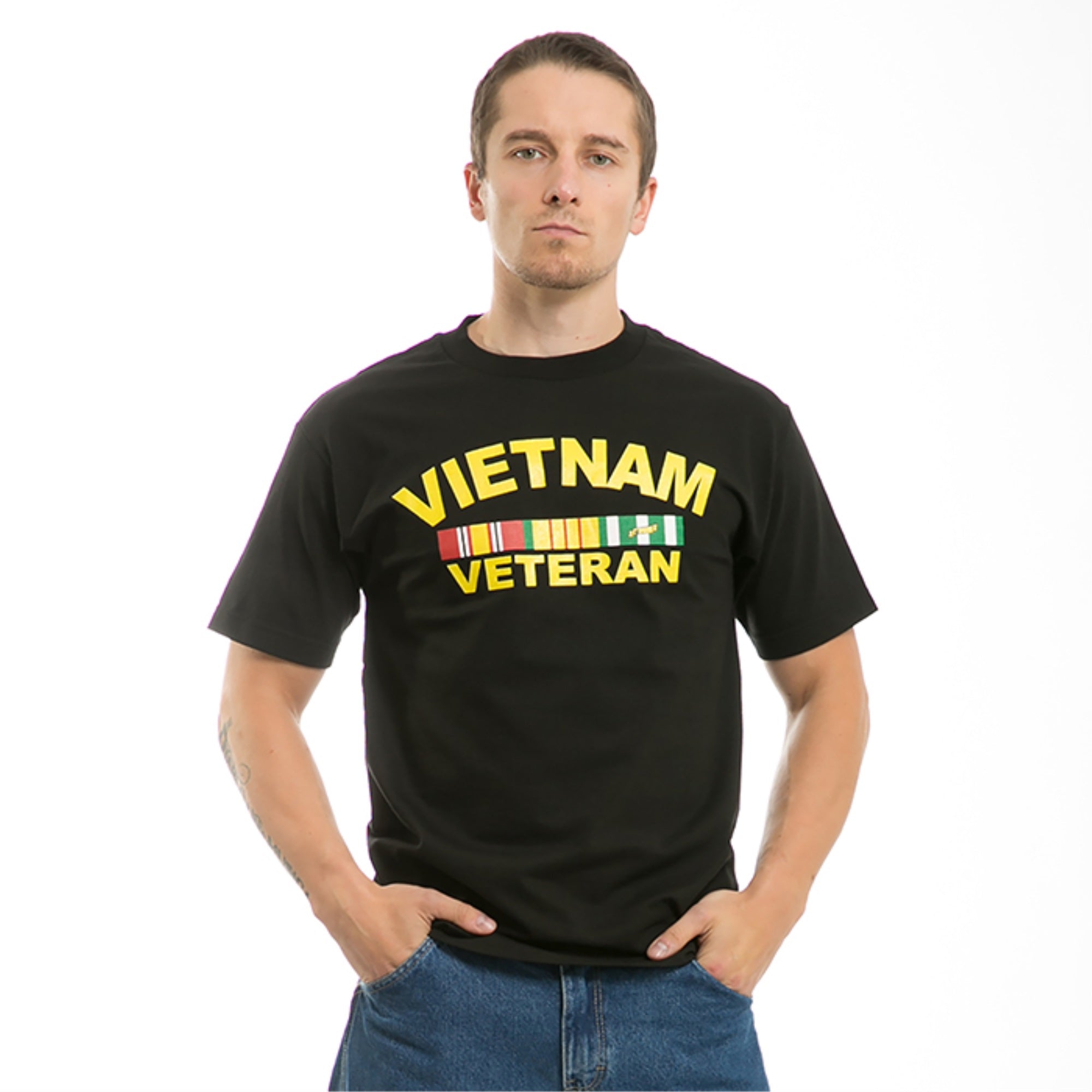 Classic Milit T's, Vietnam Vet, Black, M