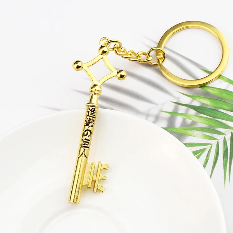 Attack on Titan Metal Keychains for Man Women Anime Peripheral Backpack Pendant Key Chains Bags Key Ring Cosplay Accessories