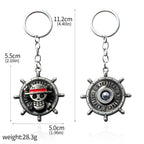 One Piece Luffy Straw Hat Keychain Rotatable Zoro Skull Metal Pendant Role-Playing Decorative Accessories Fan Jewelry Gift