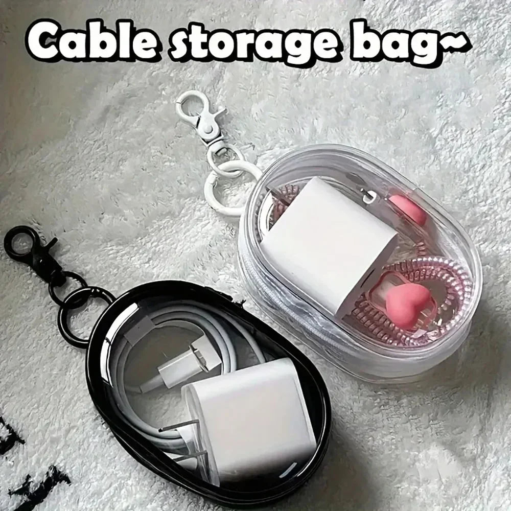 1/2Pcs Clear PVC Doll Display Storage Bag With Keychain Dustproof Portable Doll Organizer Pouch Outdoor Carry Case Accessories